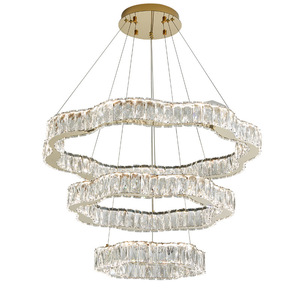 Lámpara de araña de cristal de lujo, redonda, con múltiples cabezales LED, para sala de estar, hogar, estilo moderno minimalista, base para bombilla E27 - Product Image 4