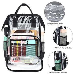 OEM al por mayor pañal transparente impermeable guardería transparente maternidad mamá PVC mochila <span class=keywords><strong>momia</strong></span> transparente bebé viaje cuidado equipo bolsa - Product Image 4