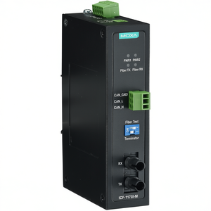 Convertidor de Fibra Óptica Moxa ICF-1170I-M con Interfaz Can Bus y Conector ST para Uso Industrial - Product Image 2