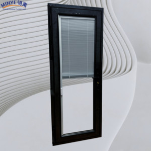 Puerta abatible de aleación de aluminio de puente <span class=keywords><strong>roto</strong></span> con vidrio incorporado y persianas integradas, aislante térmico e insonorizada - Product Image 1