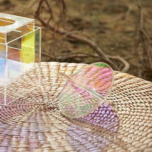 Tapete acrílico de corte láser iridiscente, posavasos acrílico de colores arcoíris, personalizado - Product Image 5