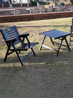 Chaise de jardin pliable en bois massif, mobilier d'extérieur, chaise de camping portable en bois gris pour l'extérieur