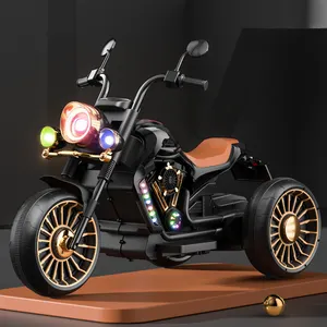 Brinquedo de condução de moto de plástico para crianças triciclo elétrico de 3 rodas unissex 6V alimentado por bateria