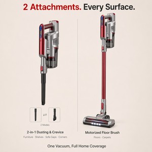 <span class=keywords><strong>Aspirateur</strong></span> à main sans fil pour la maison, brosse à couple élevé, filtre cyclonique HEPA sans sac, 35 minutes d'autonomie en nettoyage à sec - Product Image 2