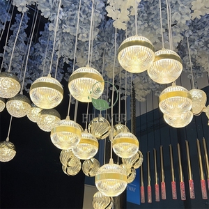 Nouveau mariage créatif planète 10 tête lustre salle de mariage plafond décoration étoilée hôtels anneau chute suspension - Product Image 3