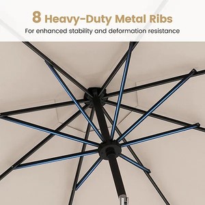 Factory Hot Sale Waterproof Aluminum Large Modern Outdoor Furniture Luxury Manual <strong>Patio</strong> <strong>Umbrella</strong> Parasol Steel <strong>Base</strong> for Hotel - Product Image 3