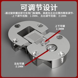 บานพับซิงค์อัลลอยแบบซ่อนสำหรับตู้ ประตูไม้ บานพับพับได้ ดีไซน์ทันสมัย - Product Image 5