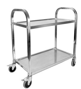 Chariot de livraison à 2 niveaux en acier inoxydable 850x450x920mm pour usage en cuisine et salle à manger d'hôtel - Product Image 1