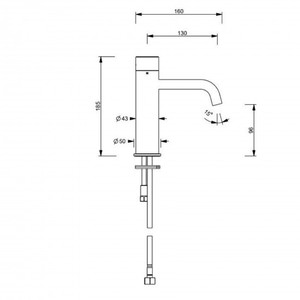 Boffi Fantini Aboutwater Eclipse Grifo de agua contemporáneo de diseño contemporáneo de acero inoxidable cepillado de un solo orificio para uso escolar - Product Image 3