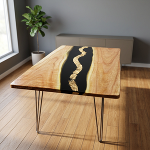 Designer <b>Wooden</b> Epoxy Resin <b>Table</b> – Premium Black Resin Furniture with Contemporary Finish - Product Image 1