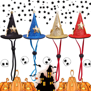 Sombreros para mascotas <span class=keywords><strong>de</strong></span> vacaciones, sombreros para perros y gatos <span class=keywords><strong>de</strong></span> Halloween, decoraciones ajustables, sombreros novedosos divertidos <span class=keywords><strong>de</strong></span> lino <span class=keywords><strong>tejido</strong></span> mixto - Product Image 5