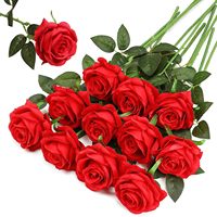 Großhandel Neue Seidenstoff Kunstblumen Hochzeitsstrauß Weihnachtsfeier Dekoration Künstliche Rosen Seidenrosen