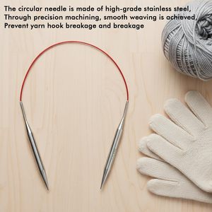 Aiguilles à tricoter à la main en fil teinté multicolore personnalisé, 40 cm et 60 cm, avec pochette de rangement, pour les nouveaux et jeunes apprenants en artisanat. - Product Image 4
