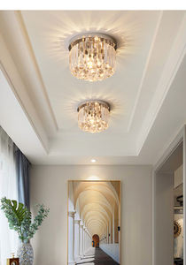 Modern mewah 10 \ "lampu gantung besi dengan LED kristal emas 80" permukaan dipasang lampu langit-langit untuk pintu masuk lorong kamar tidur kantor - Product Image 5