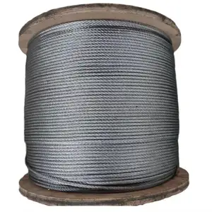 8mm 6x19+FC Black PVC Coated Ungalvanized Galvanized Steel Wire Rope Cable