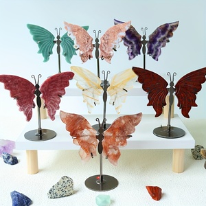 Vente en gros d'artisanat en cristal naturel <span class=keywords><strong>de</strong></span> haute qualité, ailes <span class=keywords><strong>de</strong></span> papillon en œil <span class=keywords><strong>de</strong></span> <span class=keywords><strong>tigre</strong></span> faites à la main, ailes en cristal pour la décoration, Cuican Fashion - Product Image 4