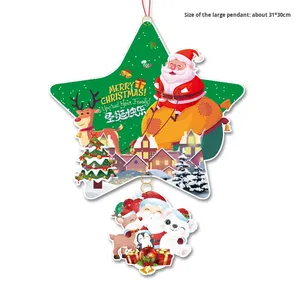 Décorations <span class=keywords><strong>de</strong></span> Noël créatives en forme d'airship étoilé en <span class=keywords><strong>papier</strong></span> – Ornements suspendus et autocollants pour la décoration intérieure et les centres commerciaux - Product Image 6