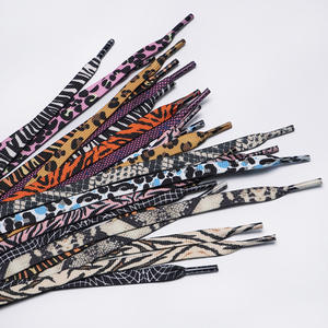 Tali Sepatu WEGOODZF Custom Bermotif Hewan Warna-warni, Tali Sepatu Poliester Datar Motif Leopard untuk Sepatu Sneakers dan Sepatu Kasual - Product Image 4