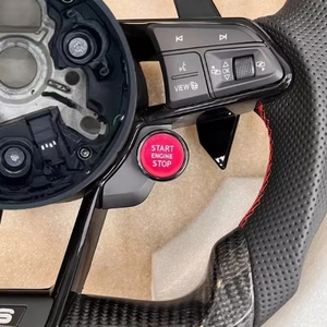 Volant sport en cuir et fibre de carbone JIANSHAN pour <span class=keywords><strong>Golf</strong></span> 7 MK7+ <span class=keywords><strong>GTR</strong></span> 3 branches 35mm Grip - Product Image 2