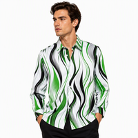 Chemise décontractée à manches longues en popeline pour homme, motif camouflage ondulé, 100 % polyester, séchage rapide, respirante, automne, vente en gros, OEM, ODM