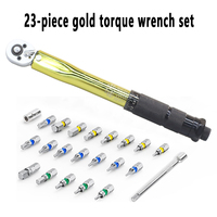 Spécial Or 23pcs 1/4 ''20-200lb.ft Clé Dynamométrique Bit Socket Tool Set DIY Repair Hand Toolbox Multiple Usage Scenarios