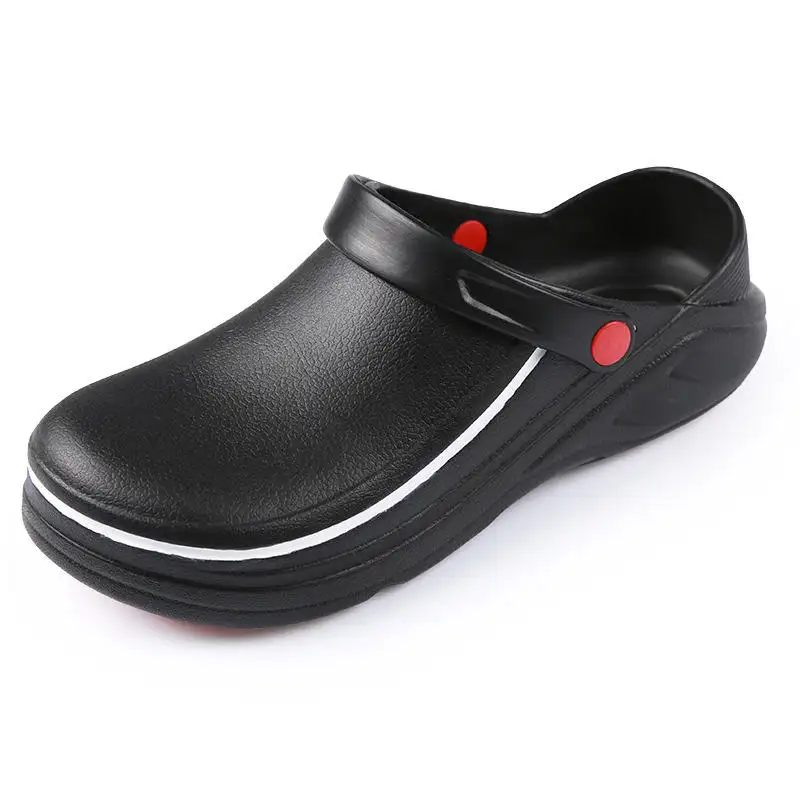 Factory Wholesale Non-slip Black Eva Sandals Insulated Stab Resistant Hotel Chef Kitchen Chef Shoes Clogs