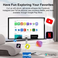 TV enrollable de pantalla inteligente portátil de 27 pulgadas con cámara para Android 12 pantalla táctil interactiva recargable Jcpc TV portátil