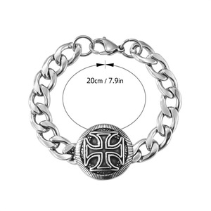Bracelets en argent tibétain unisexe, style punk rock, motif croix, bijoux pour hommes et femmes, accessoire de mode - Product Image 5