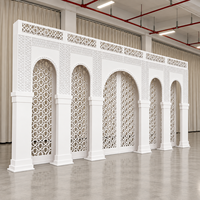 Mur de toile de fond de mariage marocain blanc, panneau d'arche islamique, fond de scène pour cérémonie, salle de banquet, décoration d'événements