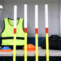 Drapeau de signalisation rouge professionnel pour arbitre d'athlétisme Vance Sports, avec long mât en fibre de verre, robuste et mobile pour l'extérieur