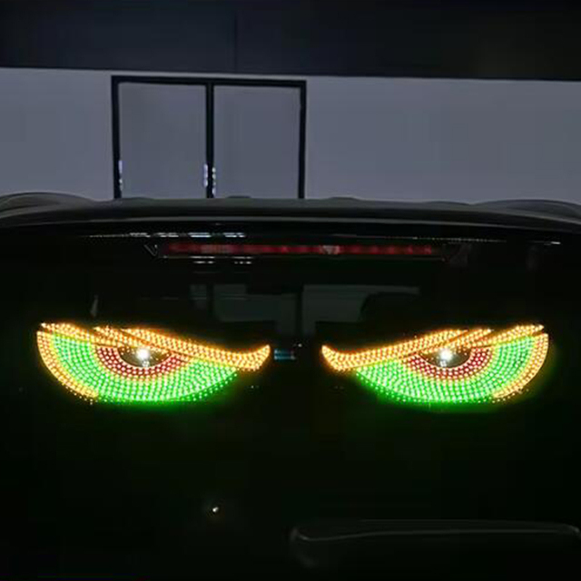 USB Dynamic Devil Eyes Light Car Windshield Dynamic LED Matrix Panel Screen Light for Car Truck Window Decor Lighting