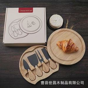 Tabla de Quesos Redonda de Madera de Acacia Shichang de 20 cm, Plato Resistente para Carne, Ideal para Camping - Product Image 3