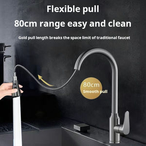 <span class=keywords><strong>Robinet</strong></span> de <span class=keywords><strong>cuisine</strong></span> en acier inoxydable 304 à poignée unique avec douchette extractible de 31,5 pouces, gris anthracite, pivotant à 360° pour <span class=keywords><strong>cuisine</strong></span> moderne - Product Image 5