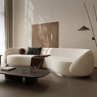 Wohnzimmer Set Möbel Gebogenes Schnitts ofa Samt Büro Liege Couch Salon Flanelle Rundes Sofa