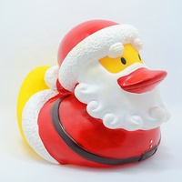 Canard de bain géant en plastique flottant promotionnel, canard de bain en caoutchouc personnalisé grand format Père Noël pour Noël