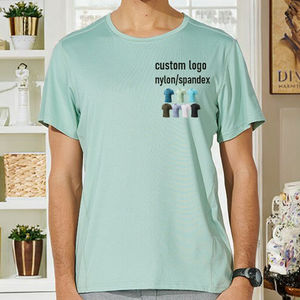 Nueva Camiseta Deportiva Personalizada para Hombre, 86% Nailon, 14% Elastano, 190 GSM, Ligera, de Secado Rápido, Corte Holgado, Cuello Redondo, Manga Corta - Product Image 3