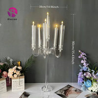Chandelier haut en or pour événements, vase à fleurs, centre de table avec emballage de fleurs pour décoration de table de mariage