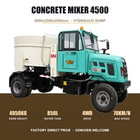 Camion malaxeur à béton autochargeur 5000 kg, mini-citerne mobile à entraînement moteur pour projets d'infrastructure