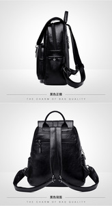 Women's Casual Sport <b>Backpack</b> Multi-function <b>Backpack</b> <b>Large</b> Capacity Bag PU Leather Shoulder Bag - Product Image 3