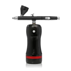 HB08 PLUS cordless mini Airbrush with compressor auto start and stop function black red color spray tool