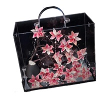 Boîte Cadeau Transparente en Acrylique pour Arrangements Floraux, Rangement 18L, Style Instagram, Anniversaires, Fêtes
