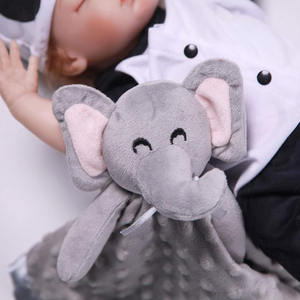 A704 Couverture <span class=keywords><strong>de</strong></span> Sécurité Éléphant Doux Lovey Unisexe Lovie Bébé Cadeaux Nouveau-né Snuggle Toy Animal Gris Éléphant en Peluche Bébé Révélation - Product Image 4