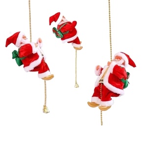 Upgraded Version Climbing Santa Claus 9" Climbs on Beads up and Down Battery Operated Toy with <b>Music</b> Sound Black Moving Figure - Product Image 1