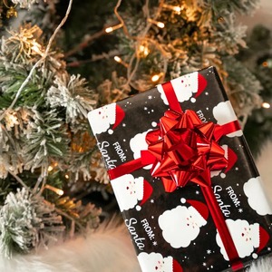 Custom Eco-Friendly Recyclable Santa Claus Black Metallized Gift <b>Wrapping</b> <b>Paper</b> Roll Single Side Coated Waterproof Digital - Product Image 4