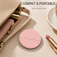 Miroir de poche personnalisé avec logo, coque en cuir PU, miroir de maquillage portable à une face pour femmes, cadeau souvenir