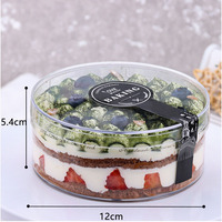 Boîte d'emballage en plastique transparent pour gâteaux à étages aux fruits, mousse de pâtisserie, tiramisu, biscuits, fruits de la famille Melaleuca, vente en gros