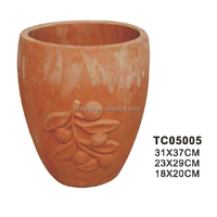 Pots en terre cuite vintage, embossés, respirants, pour plantes, arbustes de jardin, pots décoratifs pour cour