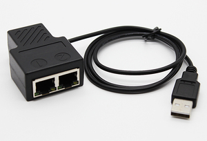 Divisor Ethernet RJ45 de 1 a 2 Salidas con Cable de Alimentación USB, Compatible con Dos Dispositivos que Funcionan Simultáneamente - Product Image 2