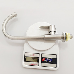 <span class=keywords><strong>Robinet</strong></span> de <span class=keywords><strong>cuisine</strong></span> en acier inoxydable 304 à poignée unique avec bec rotatif, finition brossée, montage sur plan - Product Image 6