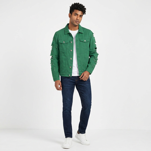 Finer Threads <b>Men's</b> Hooded Denim <b>Jacket</b> with Stand Collar 100% Cotton Windproof Vintage Autumn Design - Product Image 1